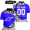 PREMIUM MX – 3D ALL OVER PRINTED – ALPINESTARS – BLUE - POLO SHIRT