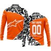PREMIUM MX – 3D ALL OVER PRINTED – ALPINESTARS – ORANGE - LONG SLEEVE POLO SHIRT