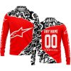 PREMIUM MX – 3D ALL OVER PRINTED – ALPINESTARS – RED - LONG SLEEVE POLO SHIRT