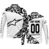 PREMIUM MX – 3D ALL OVER PRINTED – ALPINESTARS – WHITE - LONG SLEEVE POLO SHIRT