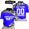 PREMIUM MX – 3D ALL OVER PRINTED – FLY RACING – BLUE - POLO SHIRT