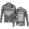 PREMIUM MX – 3D ALL OVER PRINTED – FLY RACING – GREY - LONG SLEEVE POLO SHIRT