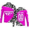 PREMIUM MX – 3D ALL OVER PRINTED – FLY RACING – PINK - LONG SLEEVE POLO SHIRT