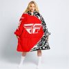 PREMIUM MX – 3D ALL OVER PRINTED – FLY RACING – RED - OODIE BLANKET HOODIE