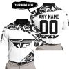 PREMIUM MX – 3D ALL OVER PRINTED – FLY RACING – WHITE - POLO SHIRT