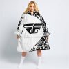 PREMIUM MX – 3D ALL OVER PRINTED – FLY RACING – WHITE - OODIE BLANKET HOODIE