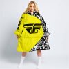 PREMIUM MX – 3D ALL OVER PRINTED – FLY RACING – YELLOW - OODIE BLANKET HOODIE