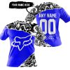 PREMIUM MX – 3D ALL OVER PRINTED – FOX RACING - BLUE - T-SHIRT