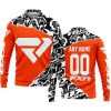 PREMIUM MX – 3D ALL OVER PRINTED – FXR – ORANGE - LONG SLEEVE POLO SHIRT