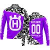 PREMIUM MX – 3D ALL OVER PRINTED – HUSQVARNA – PURPLE - LONG SLEEVE POLO SHIRT