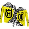 PREMIUM MX – 3D ALL OVER PRINTED – HUSQVARNA – YELLOW - LONG SLEEVE POLO SHIRT