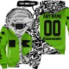 PREMIUM MX – 3D ALL OVER PRINTED – KAWASAKI – GREEN - FLEECE ZIP HOODIE