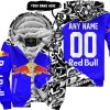 PREMIUM MX – 3D ALL OVER PRINTED – RED BULL – BLUE - FLEECE ZIP HOODIE