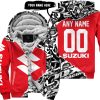 PREMIUM MX – 3D ALL OVER PRINTED – SUZUKI – RED - FLEECE ZIP HOODIE