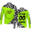 THE GRINCH – PREMIUM MX – 3D ALL OVER PRINTED – YAMAHA BLUE - LONG SLEEVE POLO SHIRT