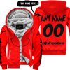 GRINCH – CUSTOM NAME – ALPINESTARS – RED - FLEECE ZIP HOODIE