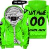 GRINCH – CUSTOM NAME – CAN AM – GREEN - FLEECE ZIP HOODIE
