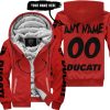GRINCH – CUSTOM NAME – DUCATI – RED - FLEECE ZIP HOODIE