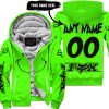GRINCH – CUSTOM NAME – FOX RACING – GREEN - FLEECE ZIP HOODIE