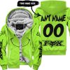GRINCH – CUSTOM NAME – FOX RACING – GREEN 1 - FLEECE ZIP HOODIE