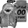 GRINCH – CUSTOM NAME – FOX RACING – GREY - FLEECE ZIP HOODIE