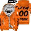 GRINCH – CUSTOM NAME – FOX RACING – ORANGE - FLEECE ZIP HOODIE