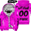 GRINCH – CUSTOM NAME – FOX RACING – PINK - FLEECE ZIP HOODIE