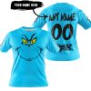 GRINCH – CUSTOM NAME – FOX RACING – SKY BLUE - T-SHIRT