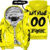 GRINCH – CUSTOM NAME – FOX RACING – YELLOW - FLEECE ZIP HOODIE