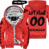 GRINCH – CUSTOM NAME – GASGAS – RED - FLEECE ZIP HOODIE