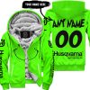 GRINCH – CUSTOM NAME – HUSQVARNA – GREEN - FLEECE ZIP HOODIE