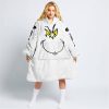 GRINCH – CUSTOM NAME – POLARIS – WHITE - OODIE BLANKET HOODIE