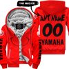 GRINCH – CUSTOM NAME – YAMAHA – RED - FLEECE ZIP HOODIE
