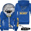 Grinch V2 – Custom Name – St Louis Blues - Fleece Zip Hoodie