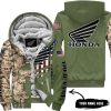 CLOTHES CUSTOM YOUR NAME – CAMO – LIMITED EDITION – HONDA - FLEECE ZIP HOODIE