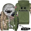 CLOTHES CUSTOM YOUR NAME – CAMO – LIMITED EDITION – KAWASAKI - FLEECE ZIP HOODIE