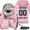 JUST HATE US – SUPER BOWL – PINK – CUSTOM NAME – HOUSTON TEXANS – CAN-AM - FLEECE ZIP HOODIE