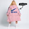 JUST HATE US – SUPER BOWL – PINK – CUSTOM NAME – LOS ANGELES RAMS – CAN-AM - OODIE BLANKET HOODIE