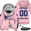 JUST HATE US – SUPER BOWL – PINK – CUSTOM NAME – NEW YORK GIANTS – CAN-AM - FLEECE ZIP HOODIE