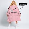 JUST HATE US – SUPER BOWL – PINK – CUSTOM NAME – PITTSBURGH STEELERS – CAN-AM - OODIE BLANKET HOODIE