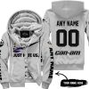 JUST HATE US – SUPER BOWL – GREY – CUSTOM NAME – BALTIMORE RAVENS – CAN-AM - FLEECE ZIP HOODIE