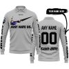 JUST HATE US – SUPER BOWL – GREY – CUSTOM NAME – BALTIMORE RAVENS – CAN-AM - LONG SLEEVE POLO SHIRT