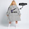 JUST HATE US – SUPER BOWL – GREY – CUSTOM NAME – BALTIMORE RAVENS – CAN-AM - OODIE BLANKET HOODIE