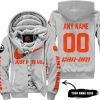 JUST HATE US – SUPER BOWL – GREY – CUSTOM NAME – CLEVELAND BROWNS – CAN-AM - FLEECE ZIP HOODIE