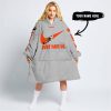 JUST HATE US – SUPER BOWL – GREY – CUSTOM NAME – CLEVELAND BROWNS – CAN-AM - OODIE BLANKET HOODIE