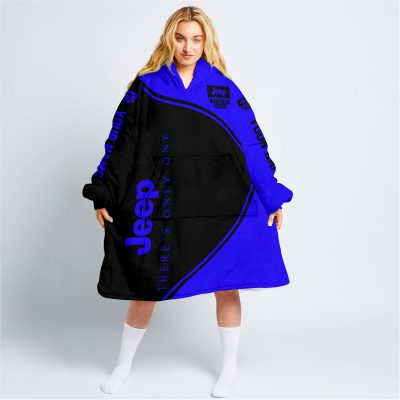 Premium - Custom Name - Jeep - Blue - Oodie Blanket