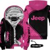 Premium - Custom Name - Jeep - Bright Pink - Fleece Zip Hoodie