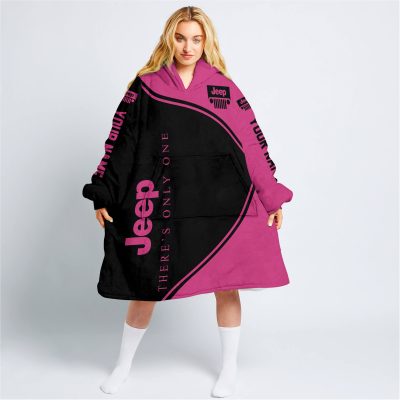 Premium - Custom Name - Jeep - Bright Pink - Oodie Blanket