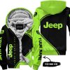 Premium - Custom Name - Jeep - Green - Fleece Zip Hoodie