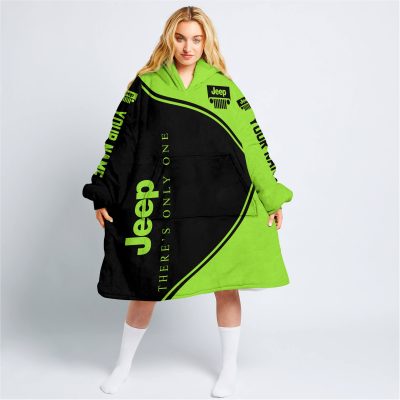 Premium - Custom Name - Jeep - Green - Oodie Blanket